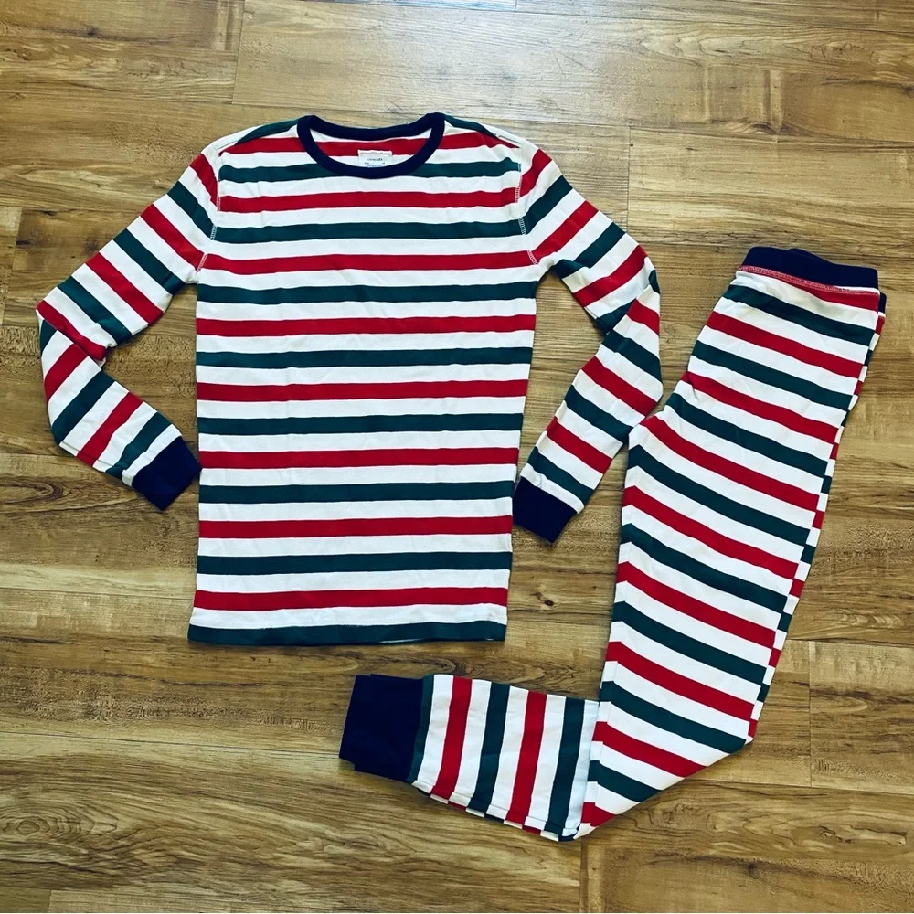 CREWCUTS Boy's 14 Striped Snug Fit Christmas Holiday Long Sleeve Cotton Pajamas